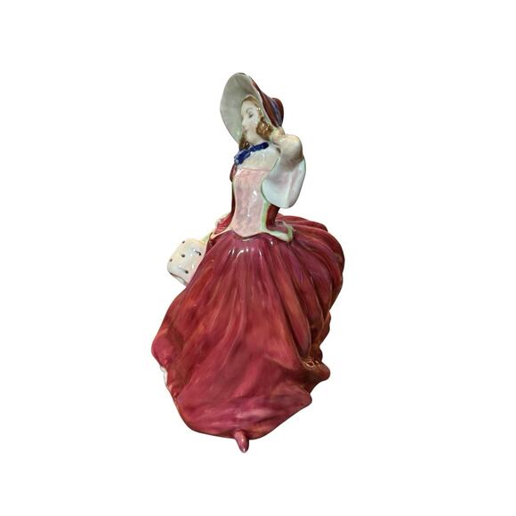 Autumn Breezes Figurine Vintage Royal Doulton  Royal Doulton HN1934 Autumn Breezes English Bone China Figurine 1939 Red Vintage
